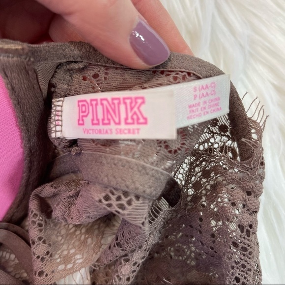 Pink Victoria’s Secret Lace High Neck Push-up Bralette small - Picture 9 of 13